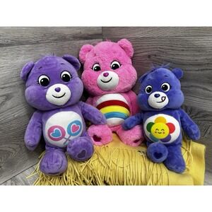 Lot of 3 Care Bears  Plush Stuffed Animals Toys 10" 12" 12"